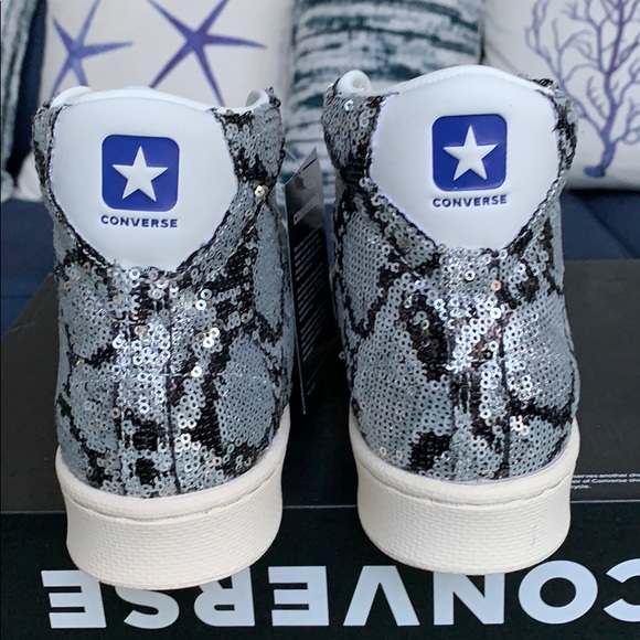 Converse PRO Leather mid silver/vintage wht/blk WM - Picture 10 of 16